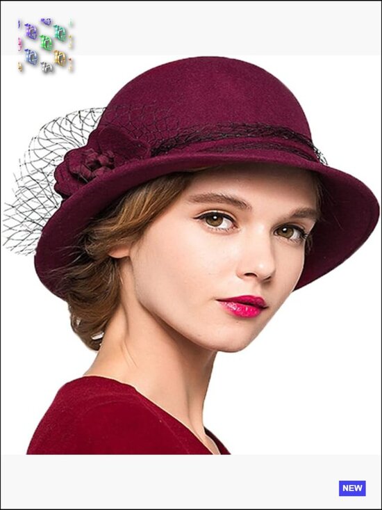 Wool Felt Bowler Hat Vintage Fedora Style One Size Adult Lightweight